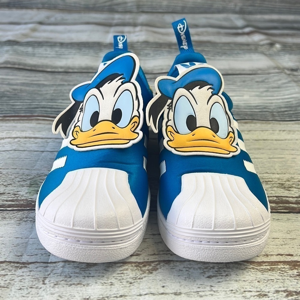 Adidas Kids' Originals Superstar 360 Blue, White and Yellow. Toddler Size 3.